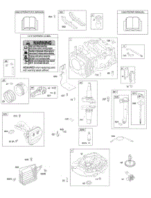 Cylinder, Piston, Crankshaft, Operator's Manual, Muffler, Crankcase Cover / Sump, Lubrication parts for Briggs & Stratton Engine 12Y602-0110-E1 from AppliancePartsPros.com