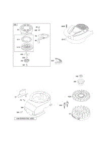 Blower Housing / Shrouds, Flywheel, Rewind Starter parts for Briggs & Stratton Engine 12Y802-0100-E1 from AppliancePartsPros.com