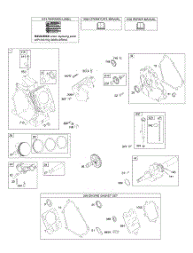 Camshaft, Crankcase Cover, Crankshaft, Cylinder, Lubrication, Piston Group parts for Briggs & Stratton Engine 12Z314-0110-E1 from AppliancePartsPros.com