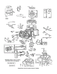 Cylinder,Sumpbase,Pistongrp parts for Briggs & Stratton Engine 130782-0136-01 from AppliancePartsPros.com