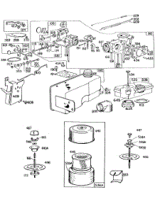Carburetor, Fueltank, A / C parts for Briggs & Stratton Engine 130905-0532-99 from AppliancePartsPros.com