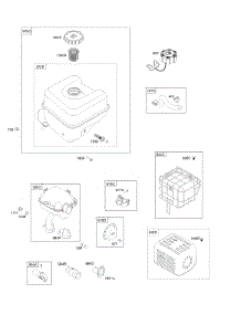 Exhaust System, Fuel Supply parts for Briggs & Stratton Engine 130G32-0097-01 from AppliancePartsPros.com