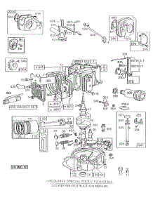 Cylinder,Sump,Piston,Muffler parts for Briggs & Stratton Engine 131922-0131-02 from AppliancePartsPros.com