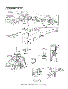 Carburetor,Fueltank,Sump,A / C parts for Briggs & Stratton Engine 132922-3127-01 from AppliancePartsPros.com