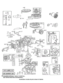 Cyl, Sump, Piston, Mufflers parts for Briggs & Stratton Engine 132922-4017-01 from AppliancePartsPros.com