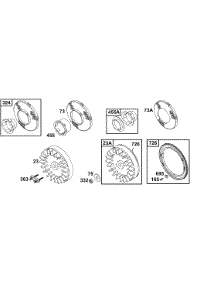 Flywheel Groups parts for Briggs & Stratton Engine 133232-0091-01 from AppliancePartsPros.com