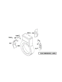 Blower Housing parts for Briggs & Stratton Engine 133232-0150-02 from AppliancePartsPros.com