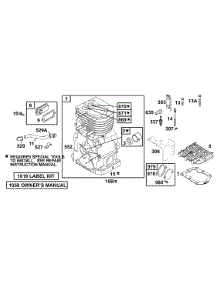 Cylinder Group parts for Briggs & Stratton Engine 133232-0155-02 from AppliancePartsPros.com