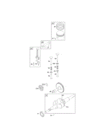 Cam, Crankshaft, Piston Group, Valves parts for Briggs & Stratton Engine 133452-1049-B1 from AppliancePartsPros.com