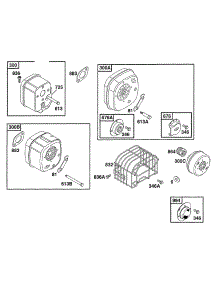 Muffler Grps parts for Briggs & Stratton Engine 133702-0126-99 from AppliancePartsPros.com