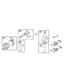 Piston Grp, Crankshaft parts for Briggs & Stratton Engine 133702-0127-01 from AppliancePartsPros.com