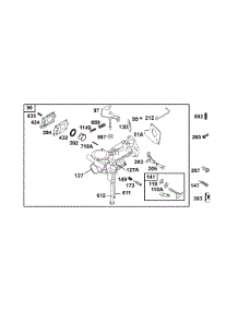 Carburetor Group parts for Briggs & Stratton Engine 134202-1114-E1 from AppliancePartsPros.com