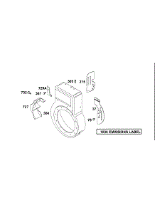 Blower Housing parts for Briggs & Stratton Engine 135232-0009-01 from AppliancePartsPros.com