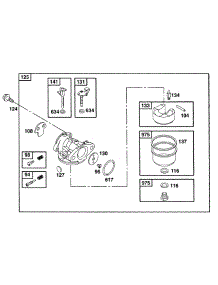 Carburetor Assembly parts for Briggs & Stratton Engine 135702-0015-01 from AppliancePartsPros.com