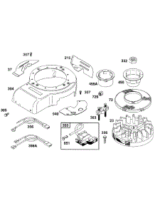 Blower Hsg, Flywheel, Elect parts for Briggs & Stratton Engine 135702-0100-01 from AppliancePartsPros.com