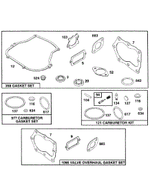 Kits / Gasket Sets parts for Briggs & Stratton Engine 135702-0100-01 from AppliancePartsPros.com