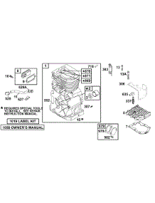 Cylinder Group parts for Briggs & Stratton Engine 136212-0618-A1 from AppliancePartsPros.com