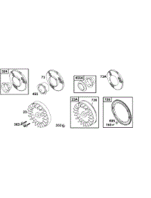 Flywheel Groups parts for Briggs & Stratton Engine 136212-1026-E1 from AppliancePartsPros.com