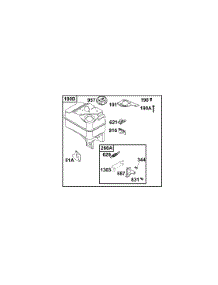 Fuel Tank Groups parts for Briggs & Stratton Engine 136232-0151-01 from AppliancePartsPros.com