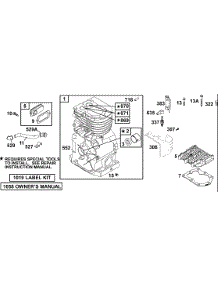 Cylinder Group parts for Briggs & Stratton Engine 137202-1123-E1 from AppliancePartsPros.com