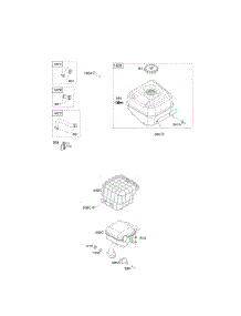 Exhaust System, Fuel Supply parts for Briggs & Stratton Engine 13D137-0006-F1 from AppliancePartsPros.com