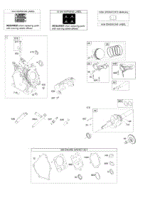 Camshaft, Crankshaft, Cylinder, Engine Gasket Set, Lubrication, Piston Group parts for Briggs & Stratton Engine 13H132-0117-B8 from AppliancePartsPros.com