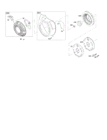 Blower Housing, Flywheel, Rewind Starter parts for Briggs & Stratton Engine 13H132-0123-B8 from AppliancePartsPros.com