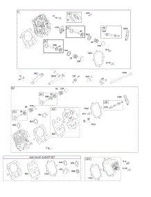 Cylinder Head, Valve Gasket Set parts for Briggs & Stratton Engine 13H337-0187-H8 from AppliancePartsPros.com