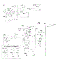 Carburetor, Carburetor Overhaul Kit, Fuel Supply parts for Briggs & Stratton Engine 13H352-1136-H8 from AppliancePartsPros.com