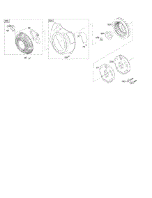 Blower Housing, Flywheel, Rewind Starter parts for Briggs & Stratton Engine 13L132-0111-F8 from AppliancePartsPros.com