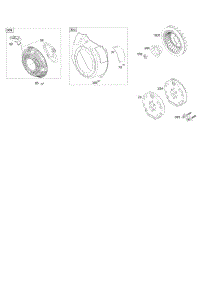 Blower Housing, Flywheel, Rewind Starter parts for Briggs & Stratton Engine 13L337-1128-F8 from AppliancePartsPros.com