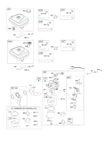 Carburetor, Carburetor Overhaul Kit, Fuel Supply parts for Briggs & Stratton Engine 13L337-1181-F8 from AppliancePartsPros.com