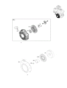 Blower Housing, Flywheel, Rewind Starter parts for Briggs & Stratton Engine 13R232-0001-F1 from AppliancePartsPros.com