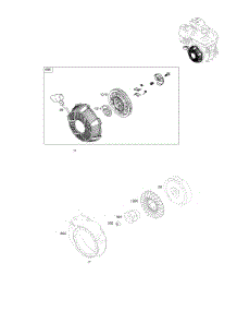 Blower Housing, Flywheel, Rewind Starter parts for Briggs & Stratton Engine 13U232-0002-01 from AppliancePartsPros.com