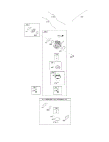 Carburetor, Carburetor Overhaul Kit parts for Briggs & Stratton Engine 14B907-1552-B1 from AppliancePartsPros.com