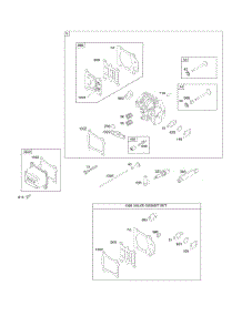 Cylinder Head, Gasket Set-Valve, Valves parts for Briggs & Stratton Engine 14B907-1552-B1 from AppliancePartsPros.com