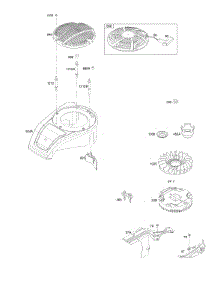 Blower Housing, Cover / Guards, Flywheel parts for Briggs & Stratton Engine 14B977-0117-F1 from AppliancePartsPros.com