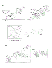 Blower Housing, Electric Starter, Flywheel, Rewind Starter parts for Briggs & Stratton Engine 150112-0408-E1 from AppliancePartsPros.com
