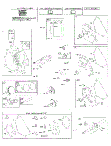 Camshaft, Crankcase Cover, Crankshaft, Cylinder, Lubrication, Piston Group parts for Briggs & Stratton Engine 150112-0408-E9 from AppliancePartsPros.com