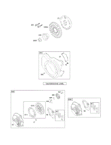 Blower Housing, Flywheel, Rewind Starter parts for Briggs & Stratton Engine 157302-1065-E8 from AppliancePartsPros.com