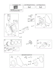 Camshaft, Crankcase Cover, Crankshaft, Cylinder, Lubrication, Piston Group parts for Briggs & Stratton Engine 157302-1065-E8 from AppliancePartsPros.com