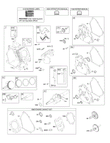 Camshaft, Crankcase Cover, Crankshaft, Cylinder, Lubrication, Piston Group parts for Briggs & Stratton Engine 15D112-0007-E8 from AppliancePartsPros.com