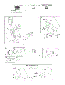 Camshaft, Crankcase Cover, Crankshaft, Cylinder, Lubrication, Piston Group parts for Briggs & Stratton Engine 15T112-0161-F8 from AppliancePartsPros.com