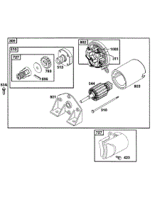 Electric Starter parts for Briggs & Stratton Engine 161432-0020-01 from AppliancePartsPros.com