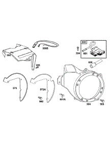 Blower Hsg, Guards, Elect parts for Briggs & Stratton Engine 161432-0115-01 from AppliancePartsPros.com