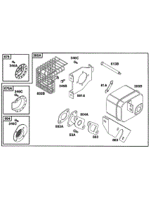 Muffler Grp parts for Briggs & Stratton Engine 161437-0110-01 from AppliancePartsPros.com
