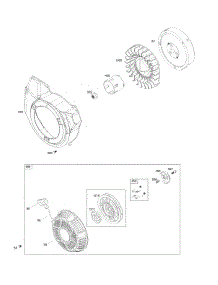 Blower Housing, Flywheel, Rewind Starter parts for Briggs & Stratton Engine 16N132-0001-H1 from AppliancePartsPros.com