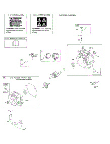 Camshaft, Crankcase Cover, Crankshaft, Cylinder, Operator's Manual, Piston / Rings / Connecting Rod, Warning Label parts for Briggs & Stratton Engine 16N132-0001-H1 from AppliancePartsPros.com