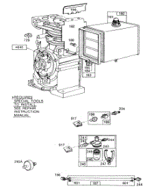 Fuel Tank Assembly parts for Briggs & Stratton Engine 170401-0610-99 from AppliancePartsPros.com