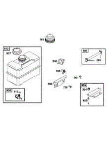 Fuel Tank Assy parts for Briggs & Stratton Engine 170452-6049-01 from AppliancePartsPros.com